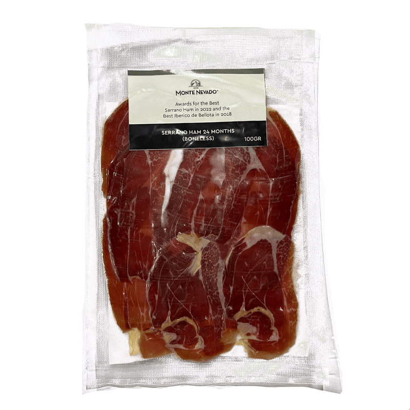 Serrano ham sliced product showcase